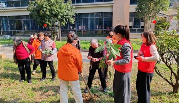 平安产险诸暨支公司：与老人共植新绿，用爱心守护银龄